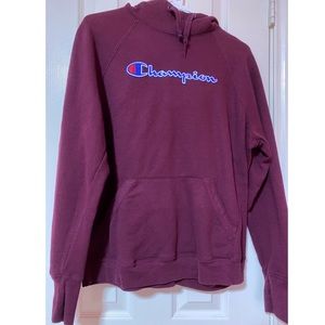 COMFY Champion Classic Logo Hoodie, Burgundy Color